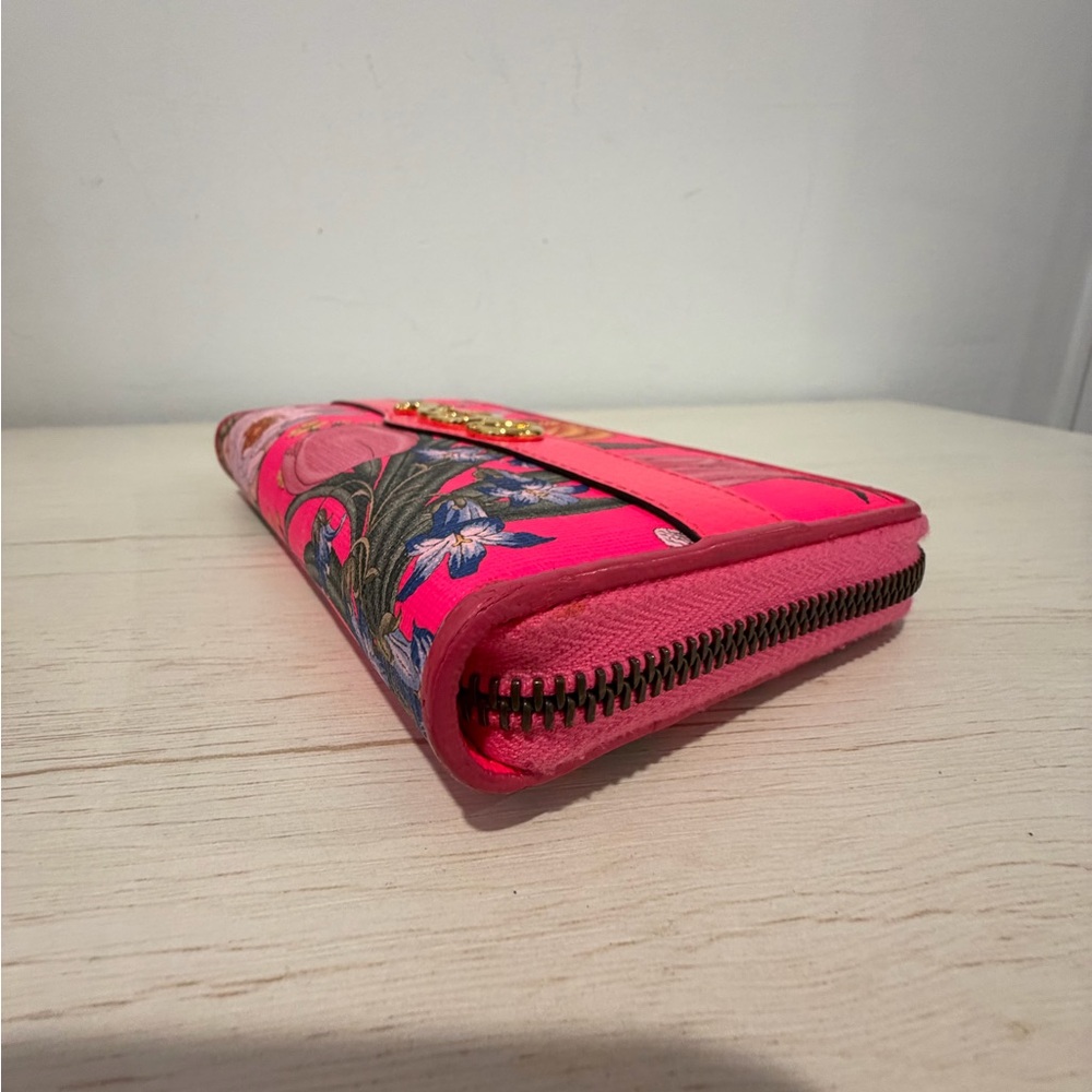 Gucci Horsebit Bright Pink Floral Wallet - Picture 4 of 9